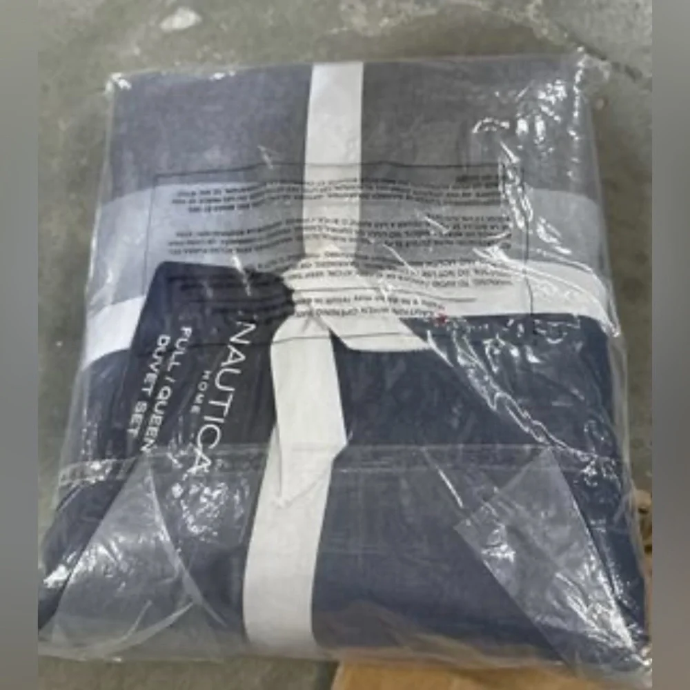 Nautica Rendon Cotton Grey Duvet Cover Set Queen